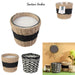 1 piece - GLASS CANDLE WITH WOVEN BASE - for color option contact us on 03 46 45 47
