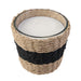 1 piece - GLASS CANDLE WITH WOVEN BASE - for color option contact us on 03 46 45 47