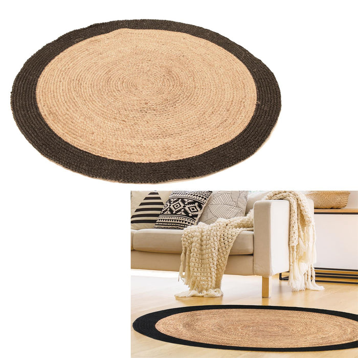 BLACK ROUND RUG  JUTE 120CM M4