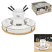 FONDUE SET WITH PLATE AND FORKS X4