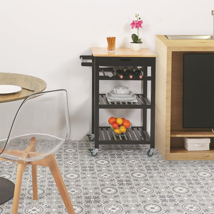 BLACK TROLLEY 40X61X84.5CM