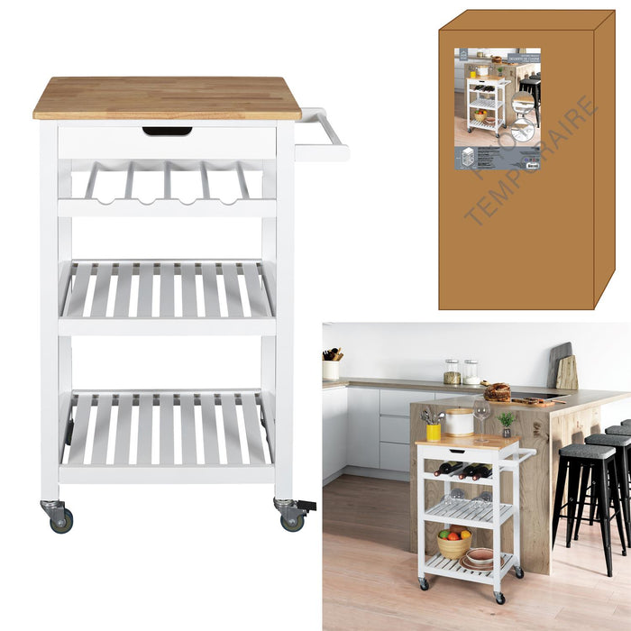 WHITE TROLLEY 40X61X84.5CM