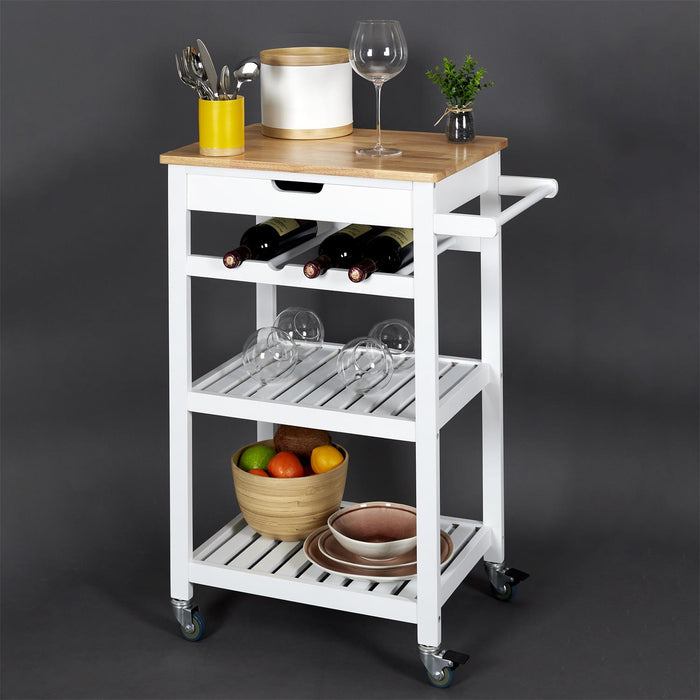 WHITE TROLLEY 40X61X84.5CM