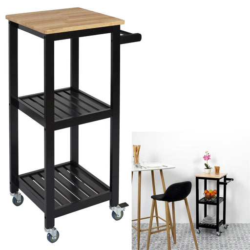 BLACK TROLLEY37X45X84.5CM