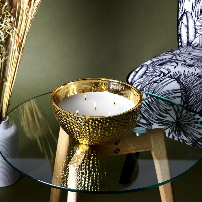 5 WICK GOLD HAMMERED SCENTED CANDLE