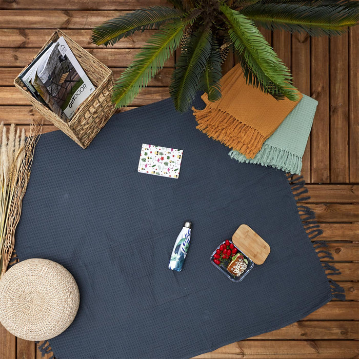 YELLOW WAFFLE SOFA THROW 130X160CM