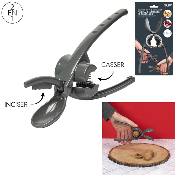 CHESTNUT CLIP AND NUTCRACKER