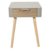 BEDSIDE DRAWER 1 TAUPE WOOD