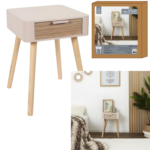 PINK WOOD NIGHTSTAND