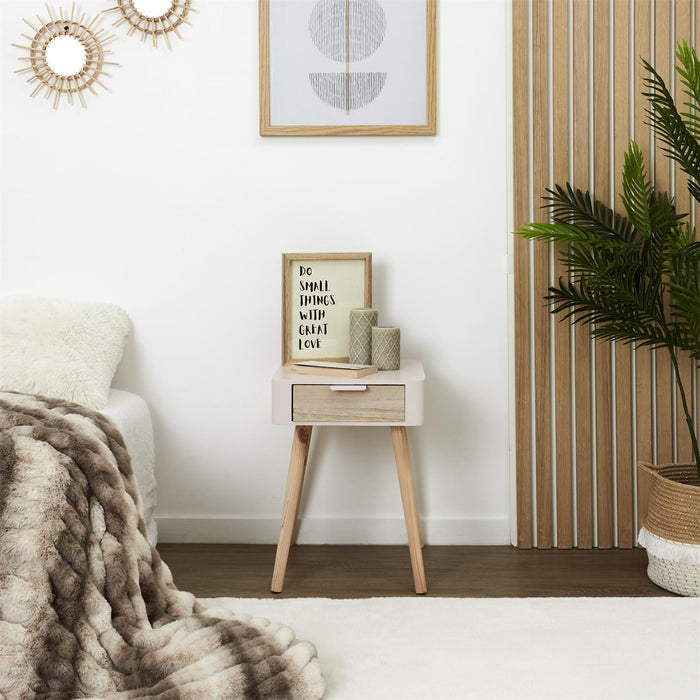 PINK WOOD NIGHTSTAND