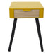 BEDSIDE DRAWER IN YELLOW MUSTARD WOOD