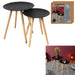 ROUND TRUNDLE TABLE EMBOSSED BLACK X2