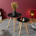 ROUND TRUNDLE TABLE EMBOSSED BLACK X2