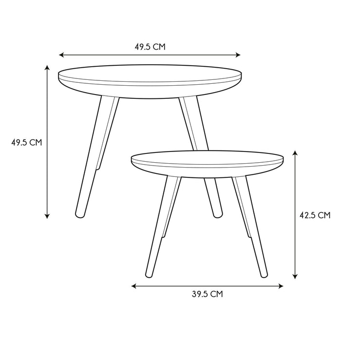 ROUND TRUNDLE TABLE EMBOSSED BLACK X2
