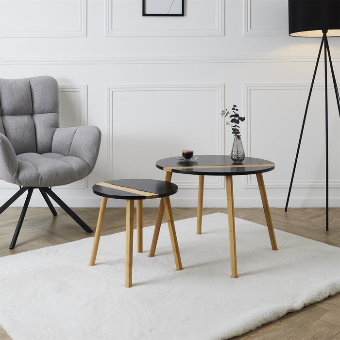 DUAL COLOR EMBOSSED BLACK X2 TRUNDLE TABLE