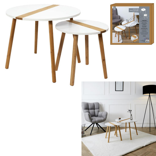 TWOTONE EMBOSSED WHITE X2 TRUNDLE TABLE