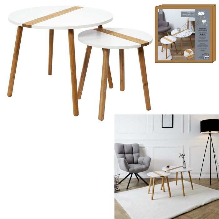 TWOTONE EMBOSSED WHITE X2 TRUNDLE TABLE