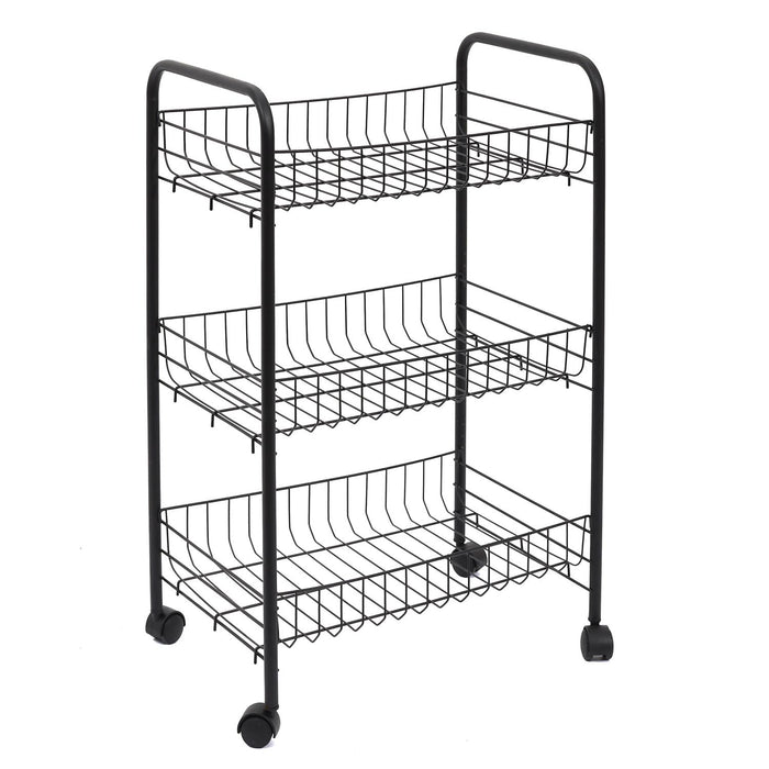 BLACK 3 LEVEL TROLLEY