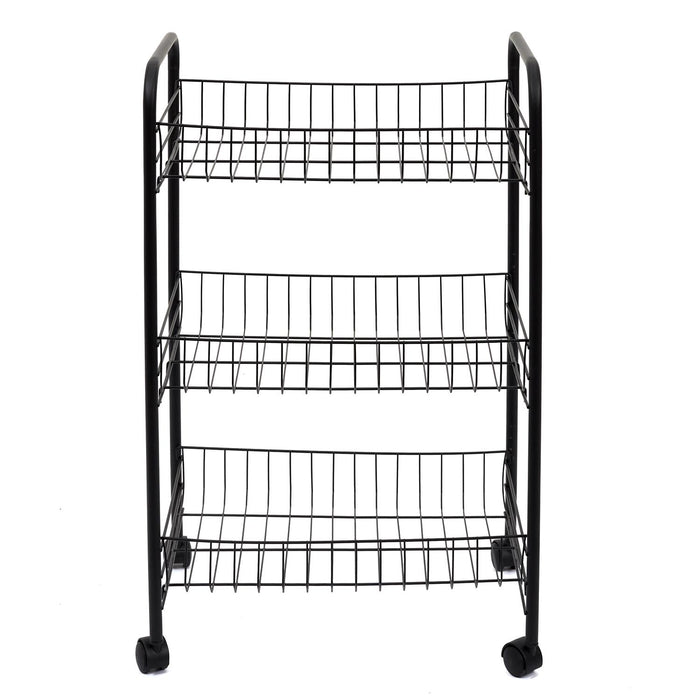 BLACK 3 LEVEL TROLLEY