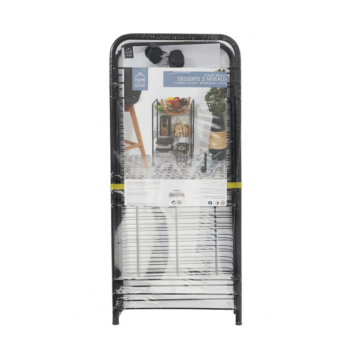BLACK 3 LEVEL TROLLEY