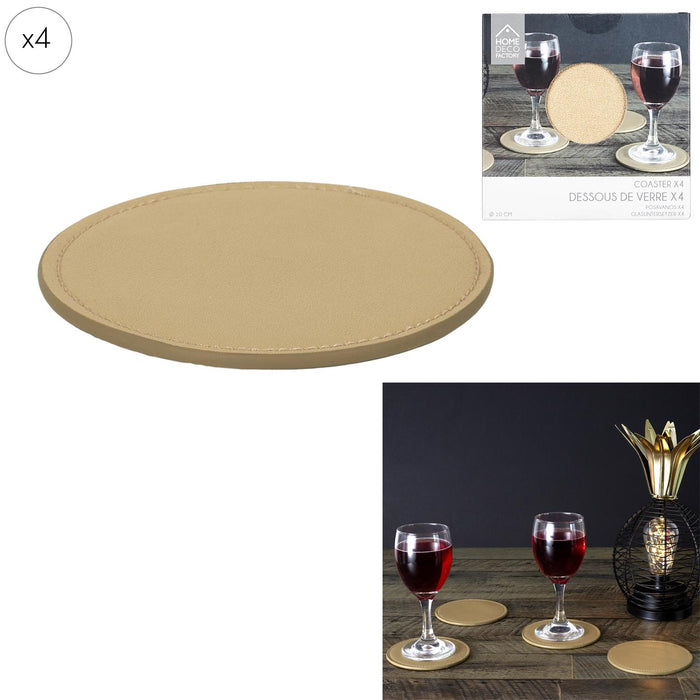 GOLD EFFECT COASTER X4