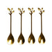 TEA SPOONS  GOLD LEAF DESIGN X4