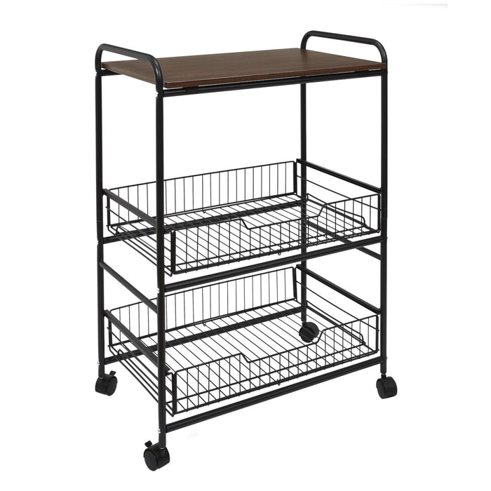 TABLE WITH DOLLIES AND 2 DRAWERS