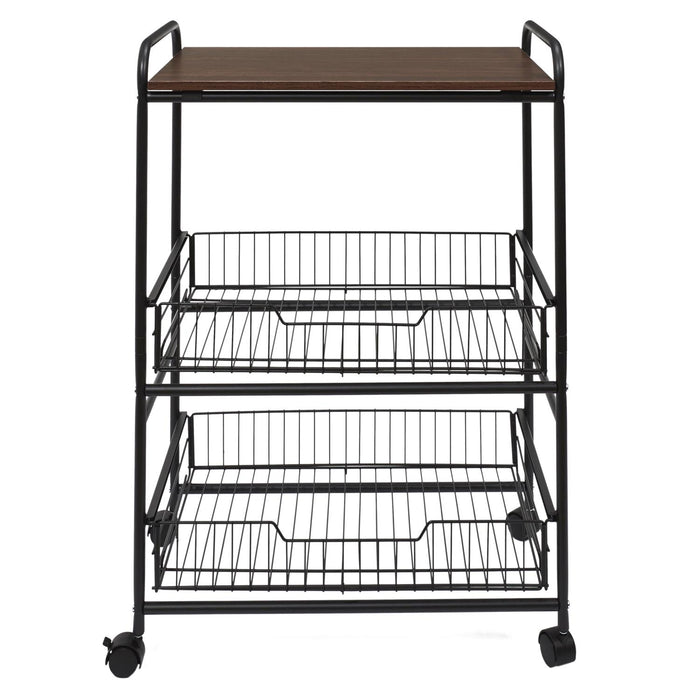 TABLE WITH DOLLIES AND 2 DRAWERS