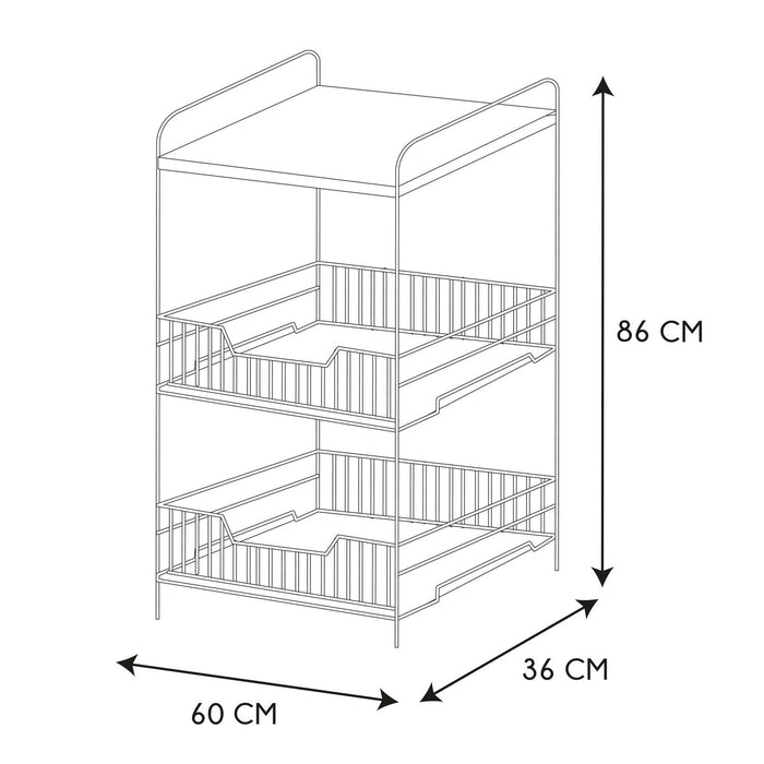 TABLE WITH DOLLIES AND 2 DRAWERS