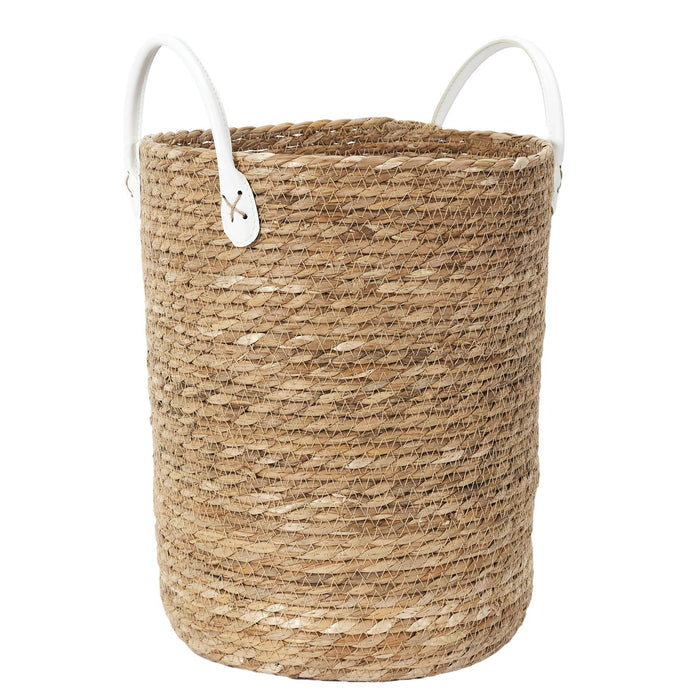 BASKET BRAID HANDLES IMITATION LEATHER X3