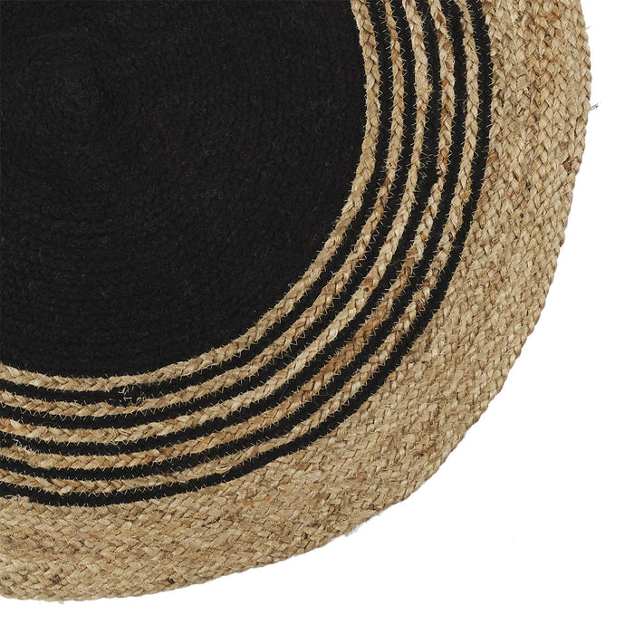 ROUND RUG JUTE COTTON BLACK 90CM