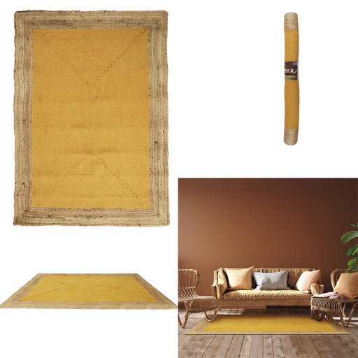 JUTE COTTON MUSTARD RUG 120x170cm
