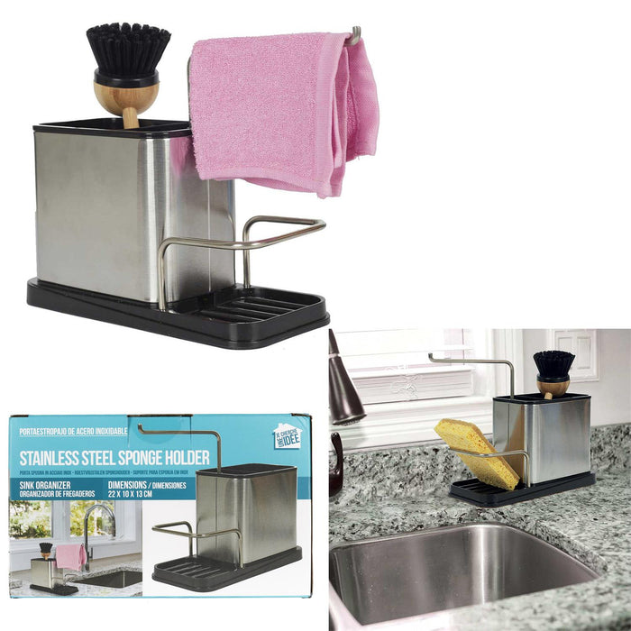STAINLESS STEEL SPONGE AND BRUSH HOLDER 22X10X13CM
