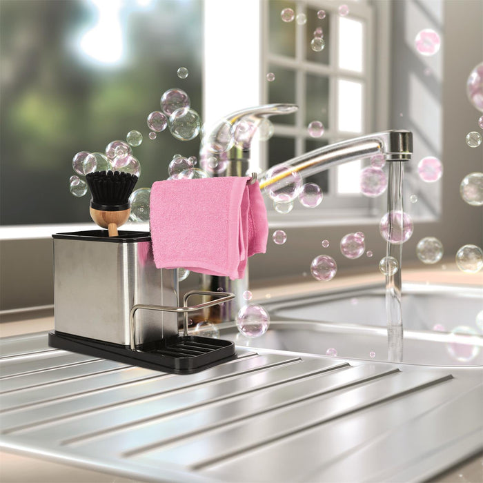 STAINLESS STEEL SPONGE AND BRUSH HOLDER 22X10X13CM