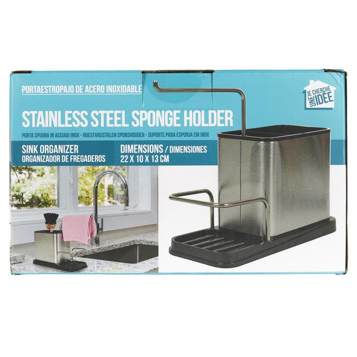 STAINLESS STEEL SPONGE AND BRUSH HOLDER 22X10X13CM