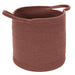 COTTON BASKET TERRACOTTA OCHRE IVORY X3