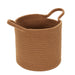 COTTON BASKET TERRACOTTA OCHRE IVORY X3
