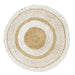 ROUND JUTE CARPET PRINTED WHITE 90CM