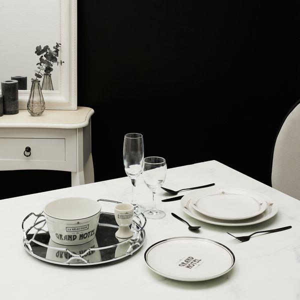 SILVER MIRROR TRAY D30CM M6