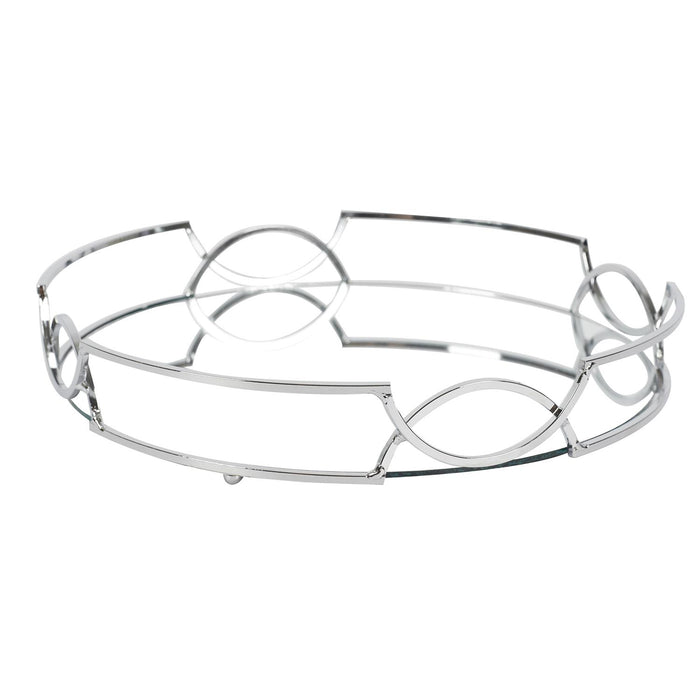 SILVER MIRROR TRAY D30CM M6