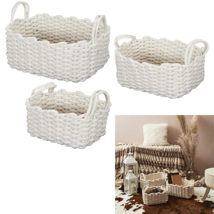 X3 WHITE KNIT BASKET
