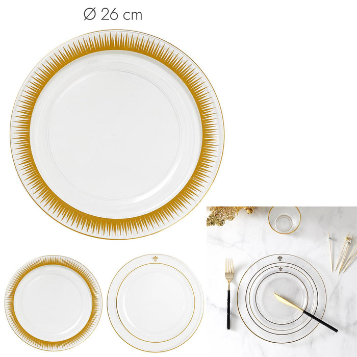 ROUND PLASTIC PLATE 26CM X6