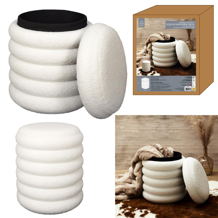 FREYA CURLY STORAGE OTTOMAN