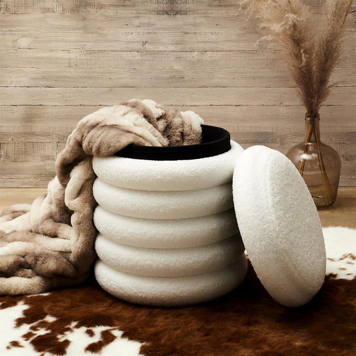 FREYA CURLY STORAGE OTTOMAN