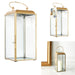 GILDED METAL LANTERN AND GLASS H30CM