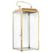 GILDED METAL LANTERN AND GLASS H30CM