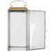 GILDED METAL LANTERN AND GLASS H30CM