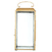 GILDED METAL LANTERN AND GLASS H30CM