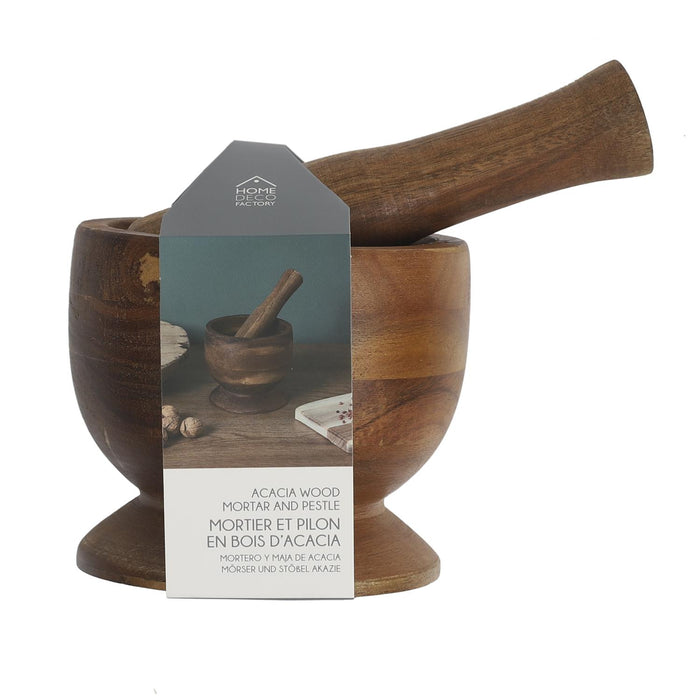 ACACIA MORTAR AND PESTLE D12CM