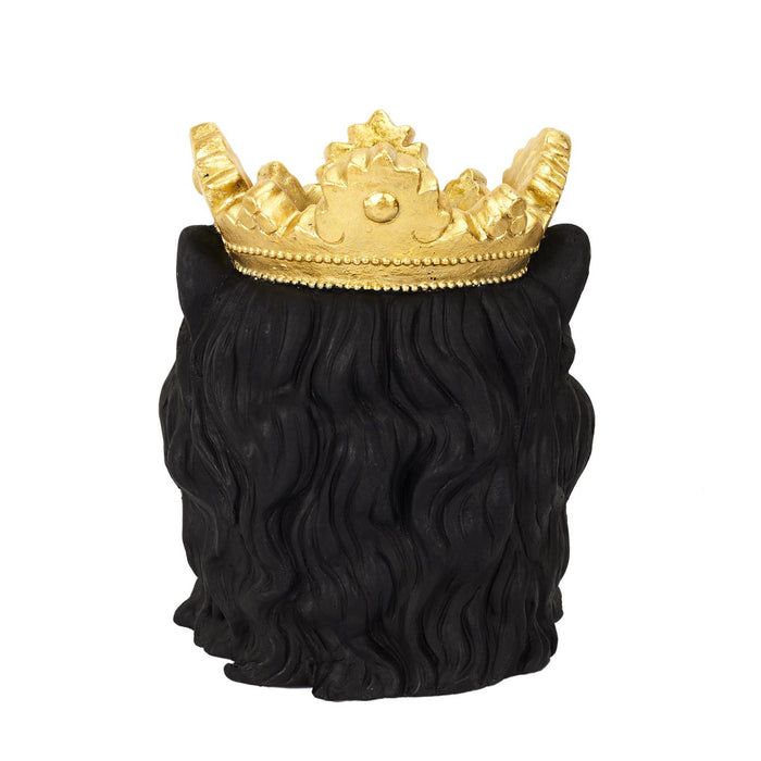 BLACK LION POT HOLDER GOLDEN CROWN D16CM